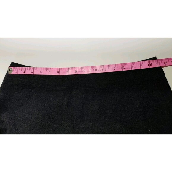 Eileen Fisher Large Charcoal Black Soft 100% Knitted Wool Wide Leg Pull On Pants - Picture 8 of 11